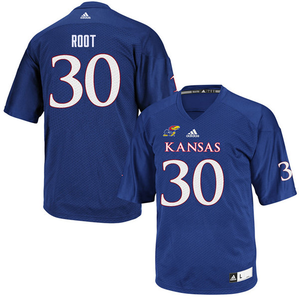 Youth #30 Cooper Root Kansas Jayhawks College Football Jerseys Sale-Royal - Click Image to Close